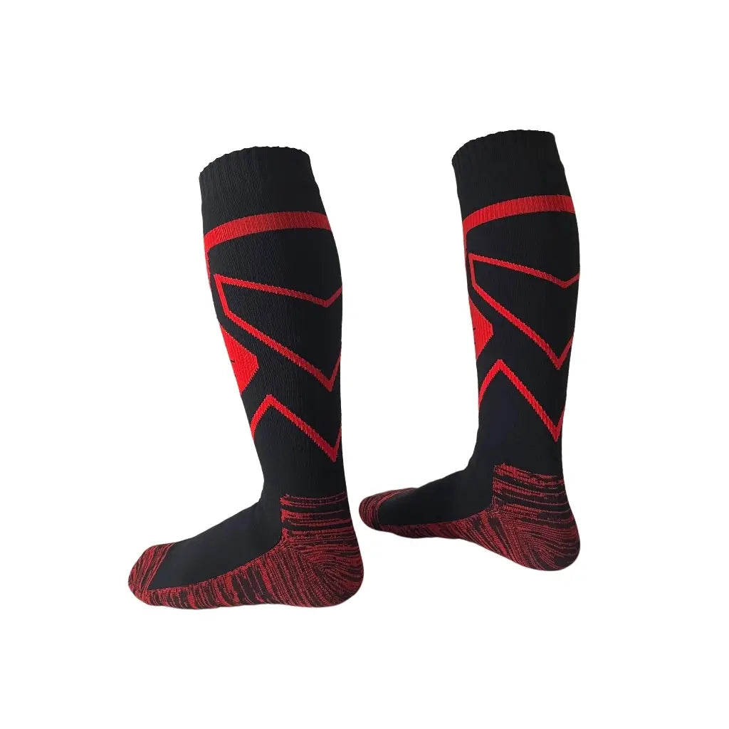 Unisex Knee High Waterproof Socks – Black & Red