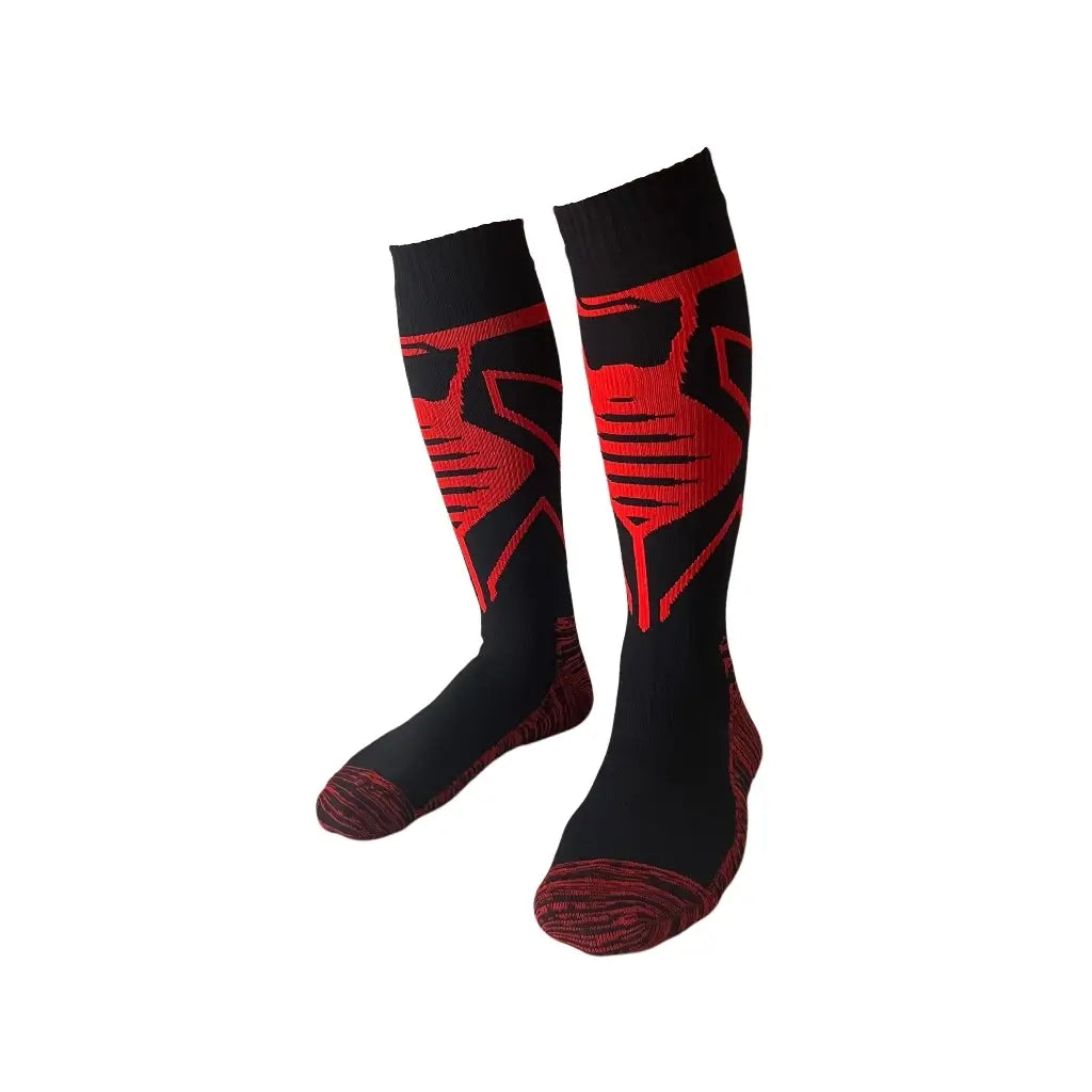 Unisex Knee High Waterproof Socks – Black & Red