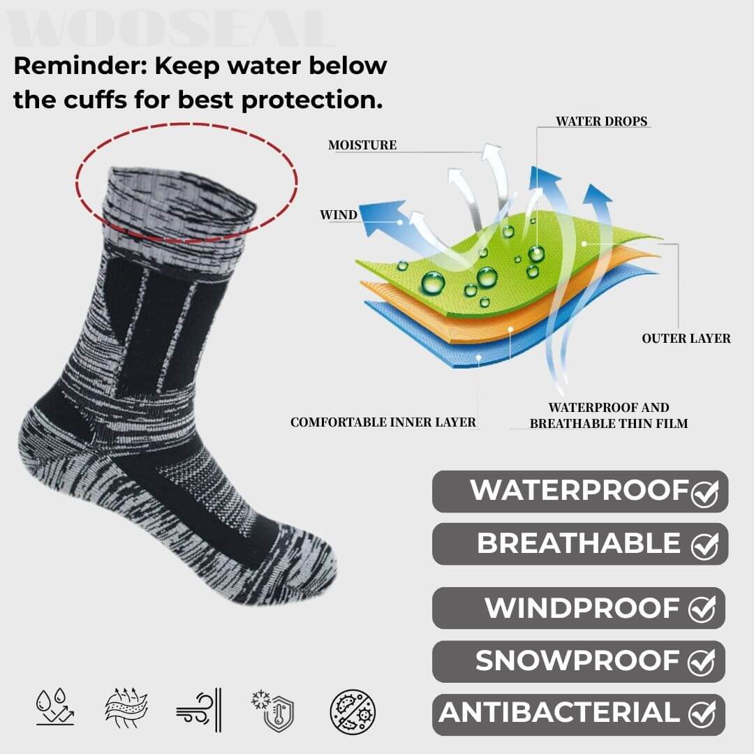 Unisex Crew Waterproof Socks - Colorblock