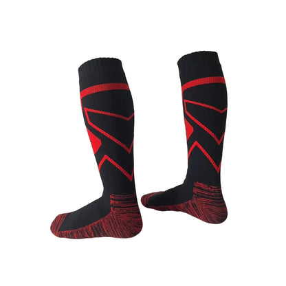 Unisex Knee High Waterproof Socks – Black & Red