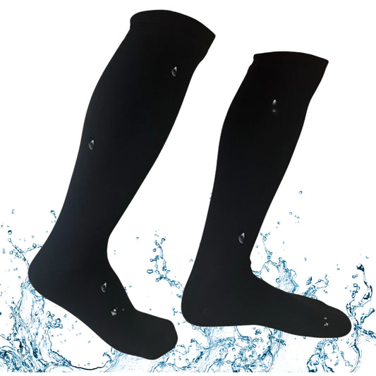 Unisex Knee High Waterproof Socks - Black
