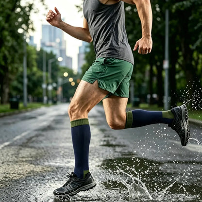 Unisex Knee High Waterproof Socks – Green