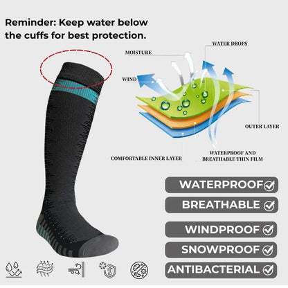 Unisex Knee High Waterproof Socks – Blue