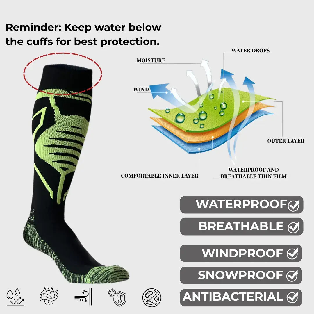 Unisex Knee High Waterproof Socks – Neon Green