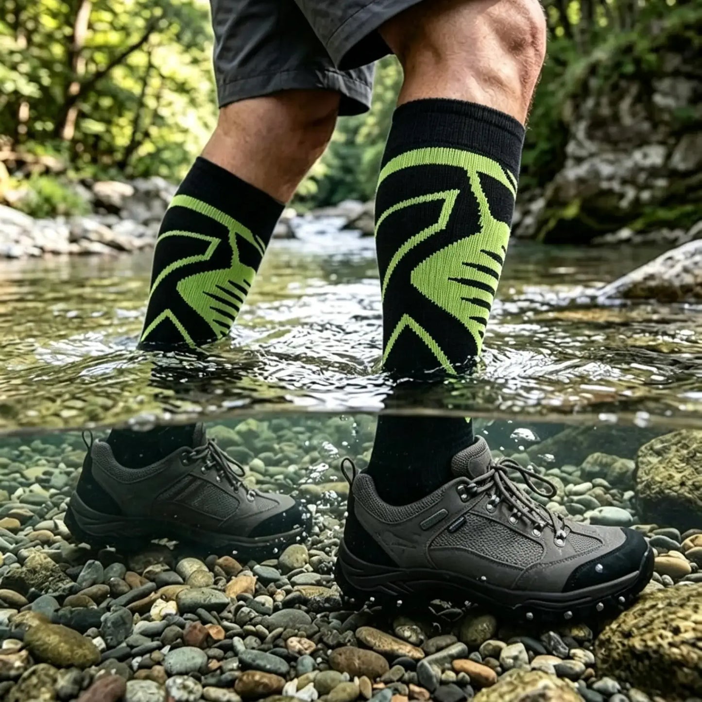 Unisex Knee High Waterproof Socks – Neon Green