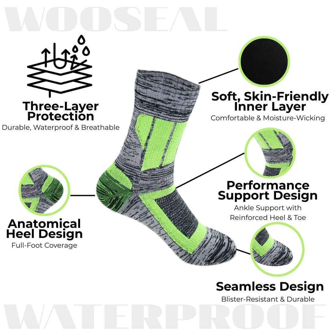 Unisex Crew Waterproof Socks - Colorblock