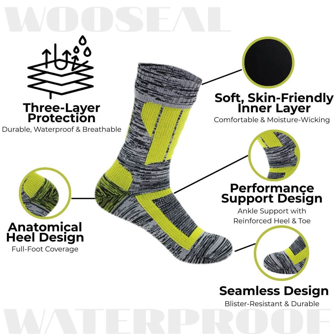 Unisex Crew Waterproof Socks - Colorblock