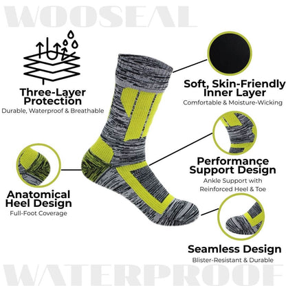 Unisex Crew Waterproof Socks - Colorblock