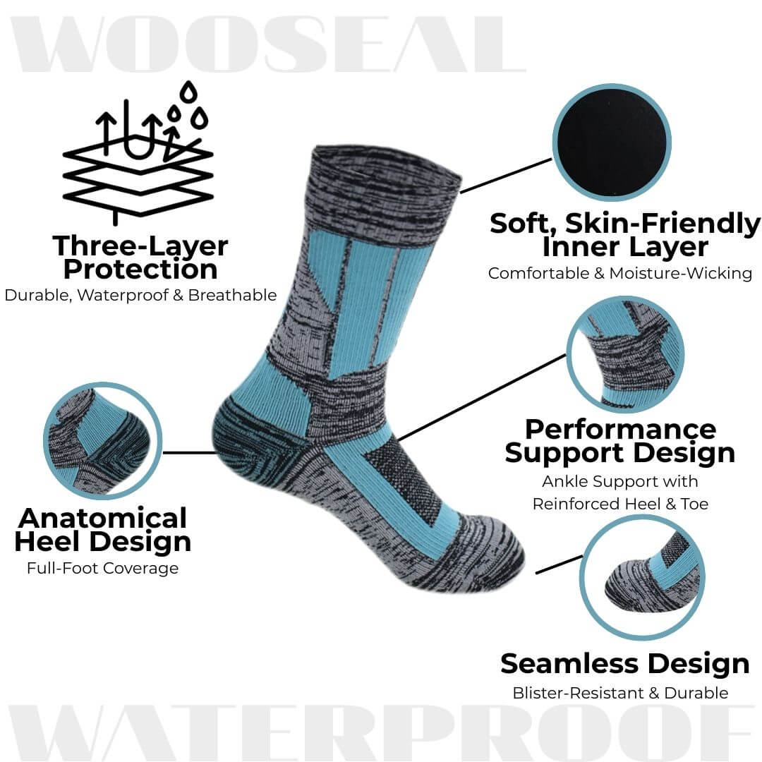 Unisex Crew Waterproof Socks - Colorblock