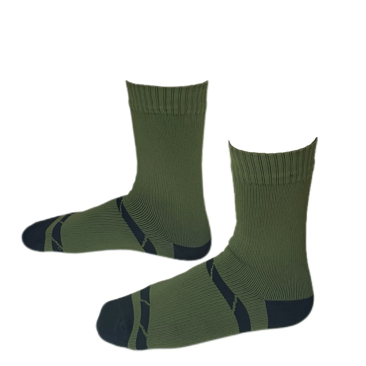 Unisex Crew Waterproof Socks - Balck & Green