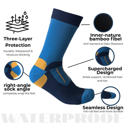 Unisex Crew Waterproof Socks Blue