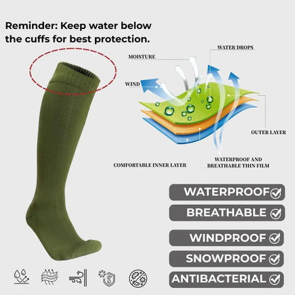 Unisex Knee High Waterproof Socks -Grass Green