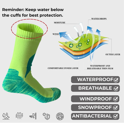 Unisex Crew Waterproof Socks - Lemon Green