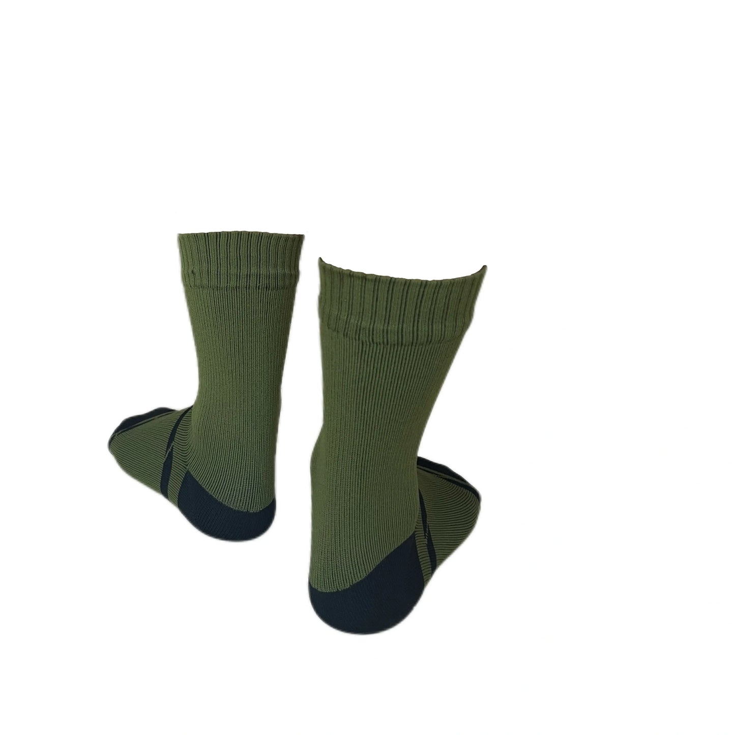 Unisex Crew Waterproof Socks - Balck & Green
