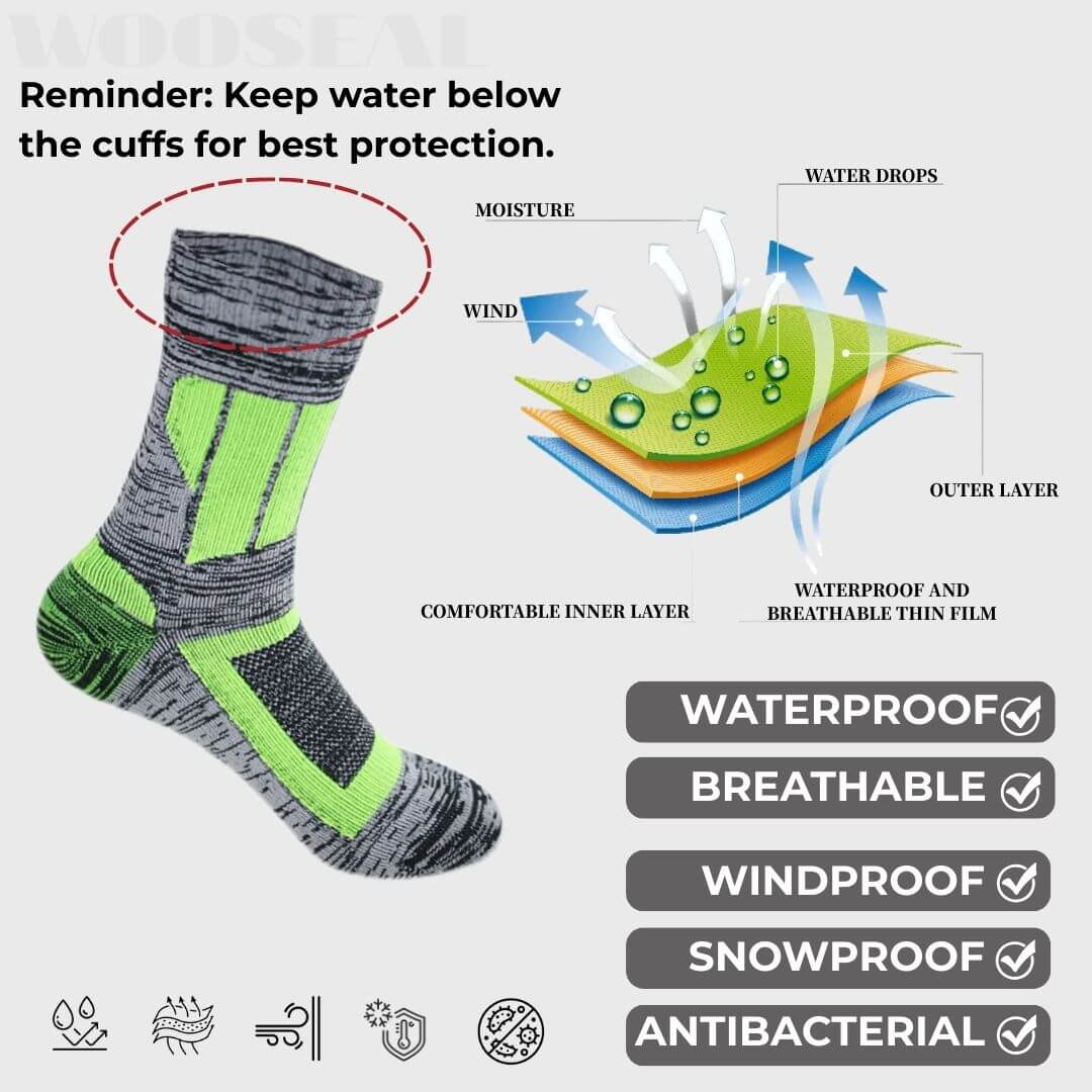 Unisex Crew Waterproof Socks - Colorblock