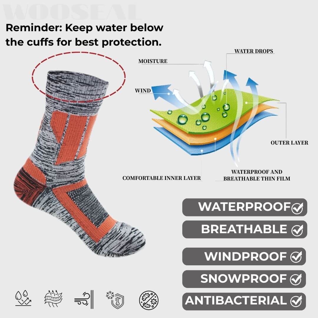 Unisex Crew Waterproof Socks - Colorblock