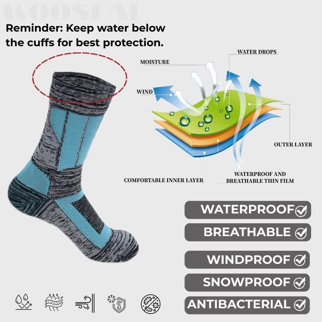 Unisex Crew Waterproof Socks - Colorblock