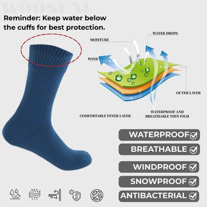 Unisex Crew Waterproof Socks - Solid Color